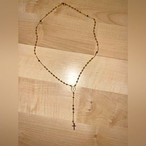 Gold rosary necklace